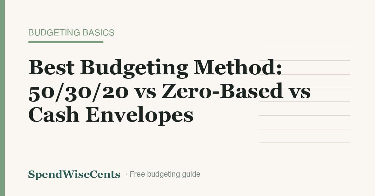 Best Budgeting Method: 50/30/20 vs Zero-Based vs Cash Envelopes