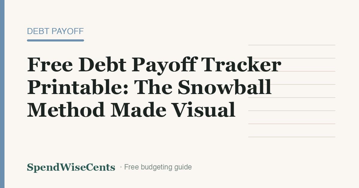 Free Debt Payoff Tracker Printable: The Snowball Method Made Visual