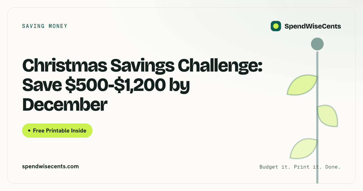 Christmas Savings Challenge: Save $500-$1,200 by December
