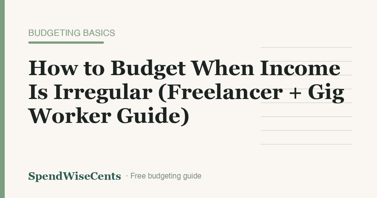 How to Budget When Income Is Irregular (Freelancer + Gig Worker Guide)
