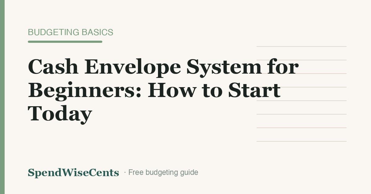 Cash Envelope System for Beginners: How to Start Today