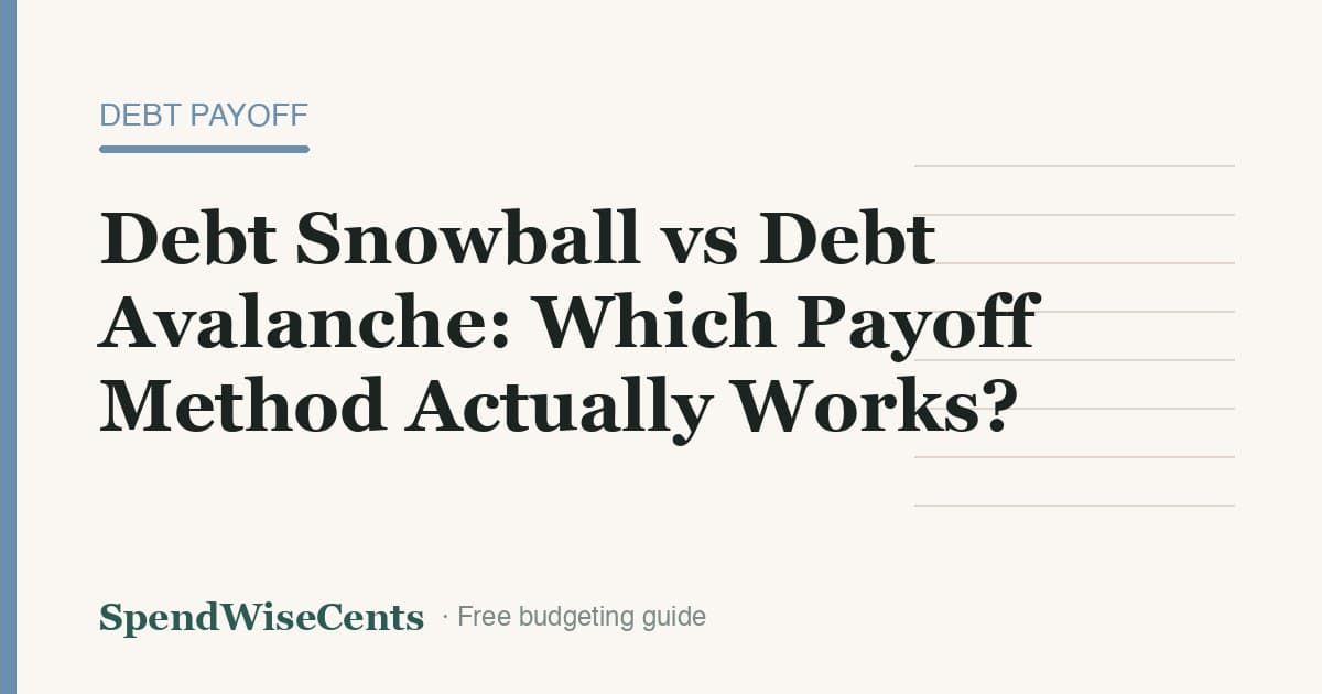 Debt Snowball vs Debt Avalanche: Which Payoff Method Actually Works?