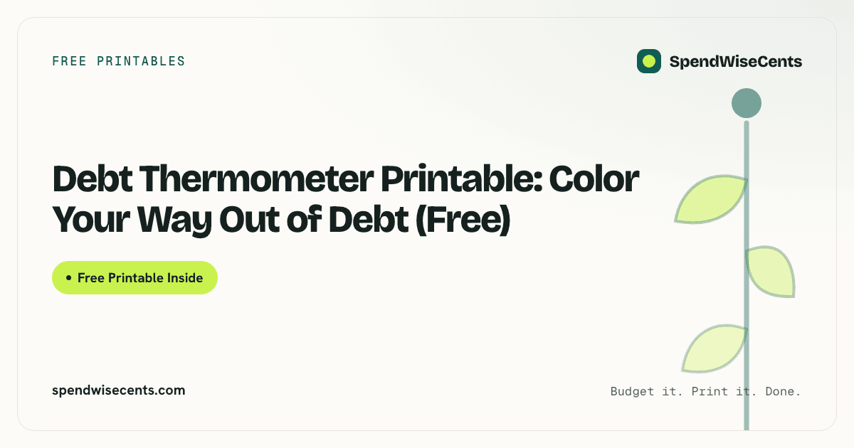 Debt Thermometer Printable: Color Your Way Out of Debt (Free)