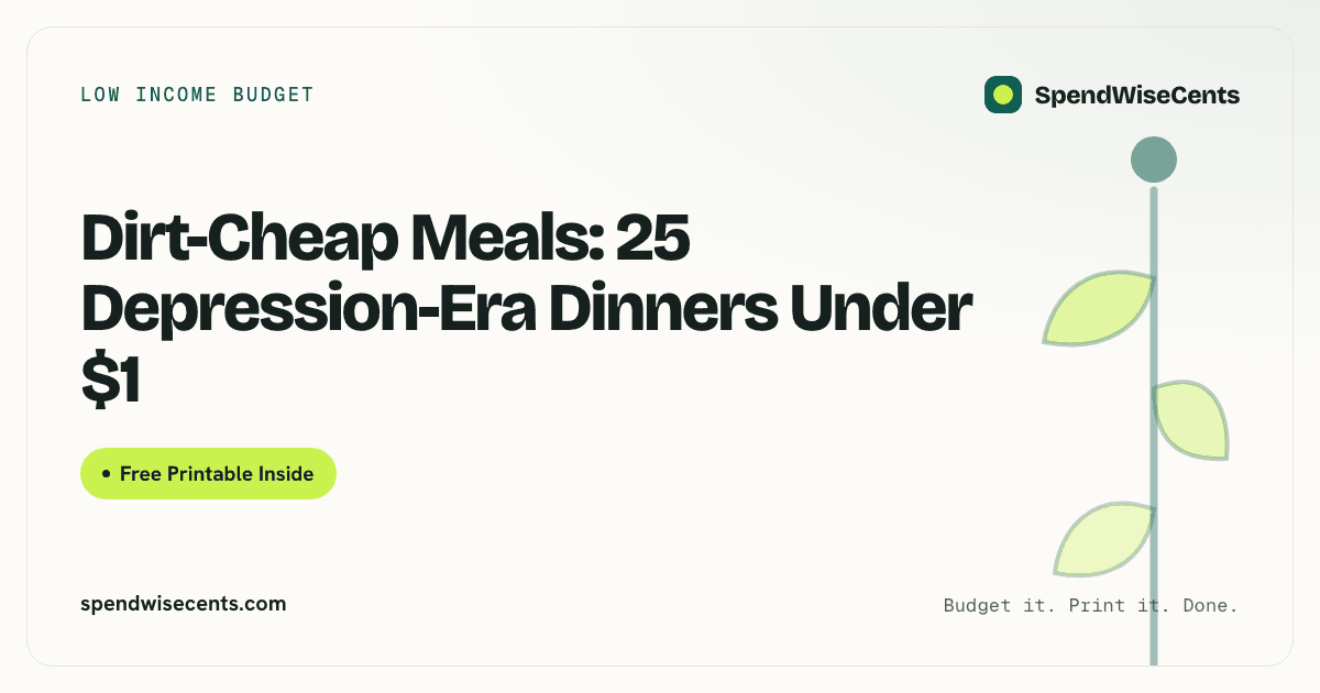Dirt-Cheap Meals: 25 Depression-Era Dinners Under $1
