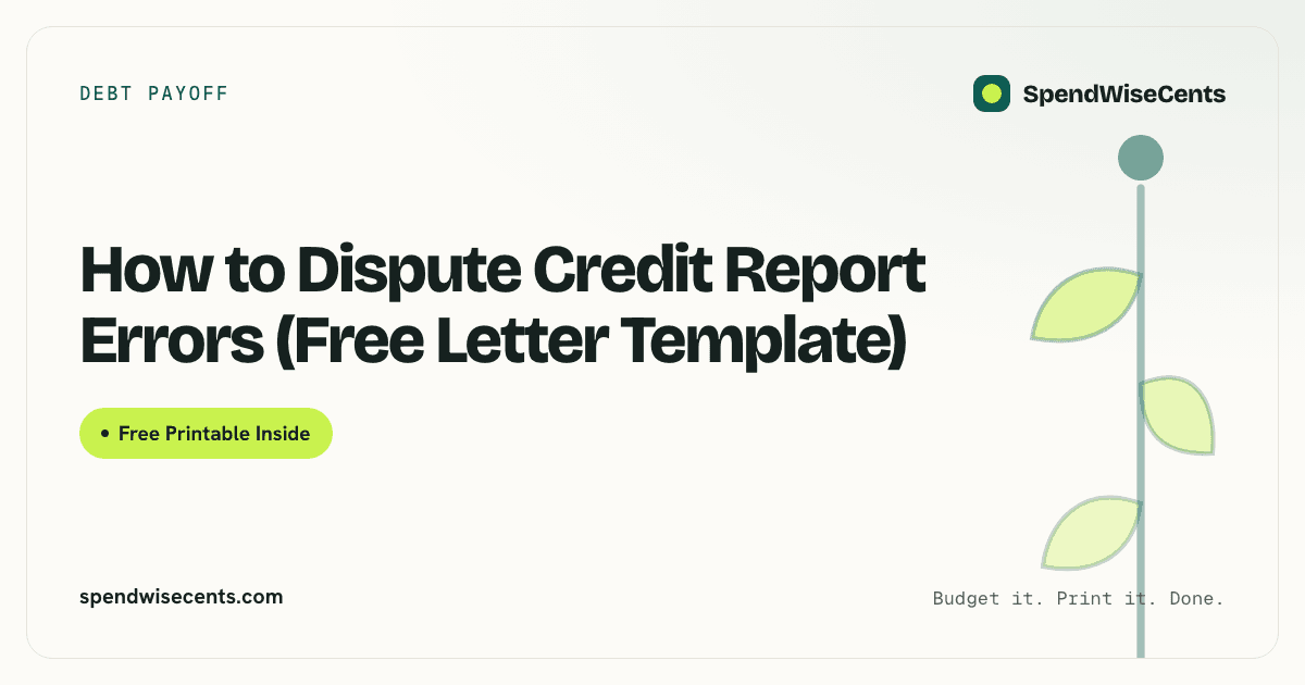 How to Dispute Credit Report Errors (Free Letter Template)