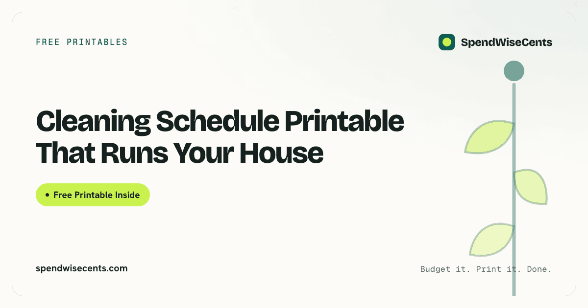 Cleaning Schedule Printable That Runs Your House