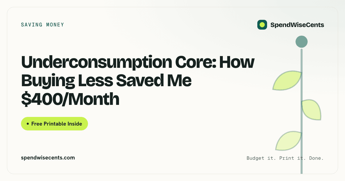 Underconsumption Core: How Buying Less Saved Me $400/Month