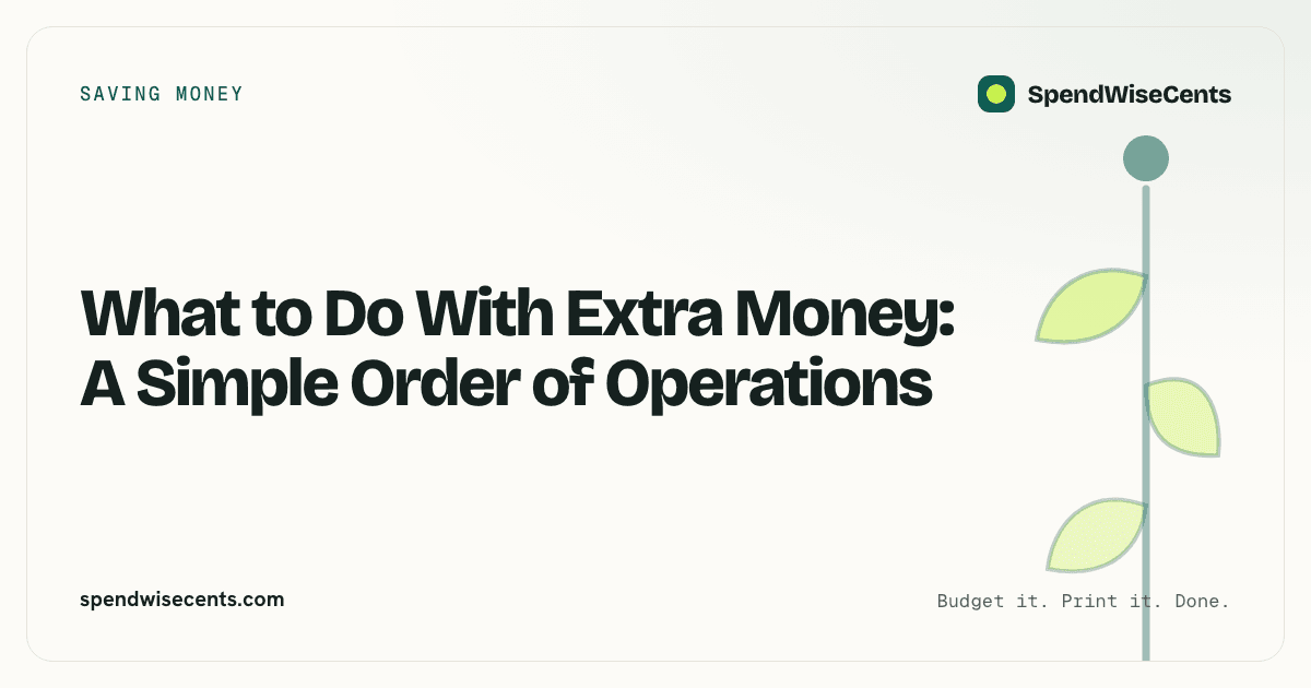 What to Do With Extra Money: A Simple Order of Operations